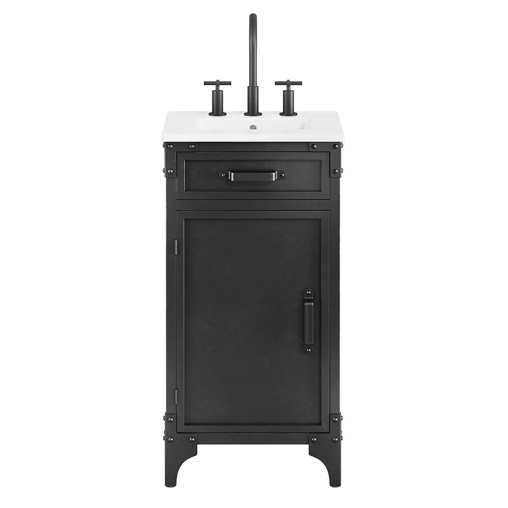EEI-6411-WHI-BLK Steamforge 18" Bathroom Vanity by Modway