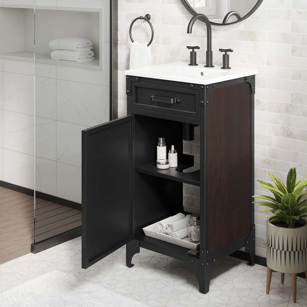 EEI-6411-WHI-BLK Steamforge 18" Bathroom Vanity by Modway