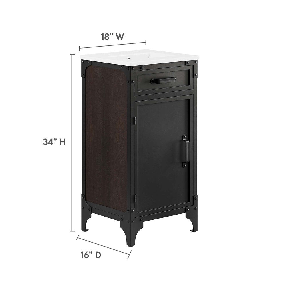 EEI-6411-WHI-BLK Steamforge 18" Bathroom Vanity by Modway