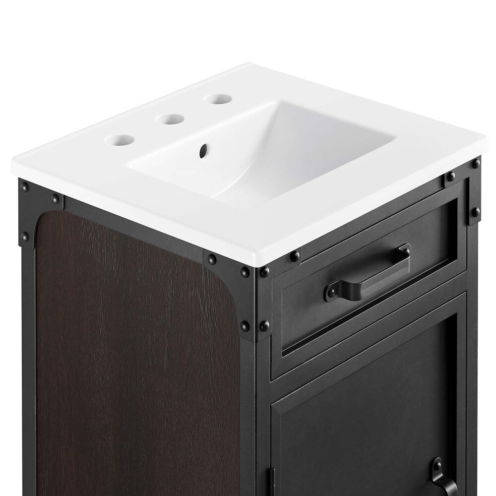 EEI-6411-WHI-BLK Steamforge 18" Bathroom Vanity by Modway