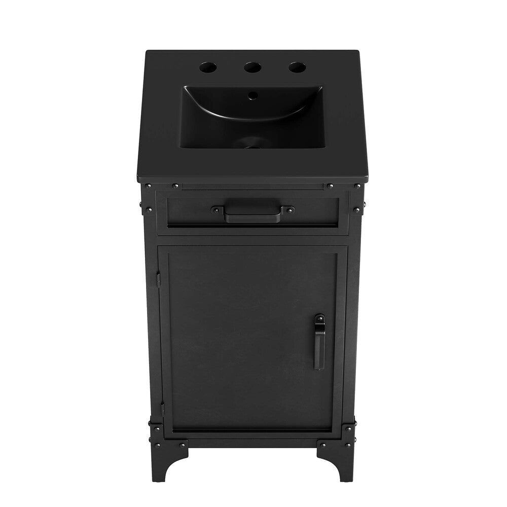 EEI-6412-BLK-BLK Steamforge 18" Bathroom Vanity by Modway