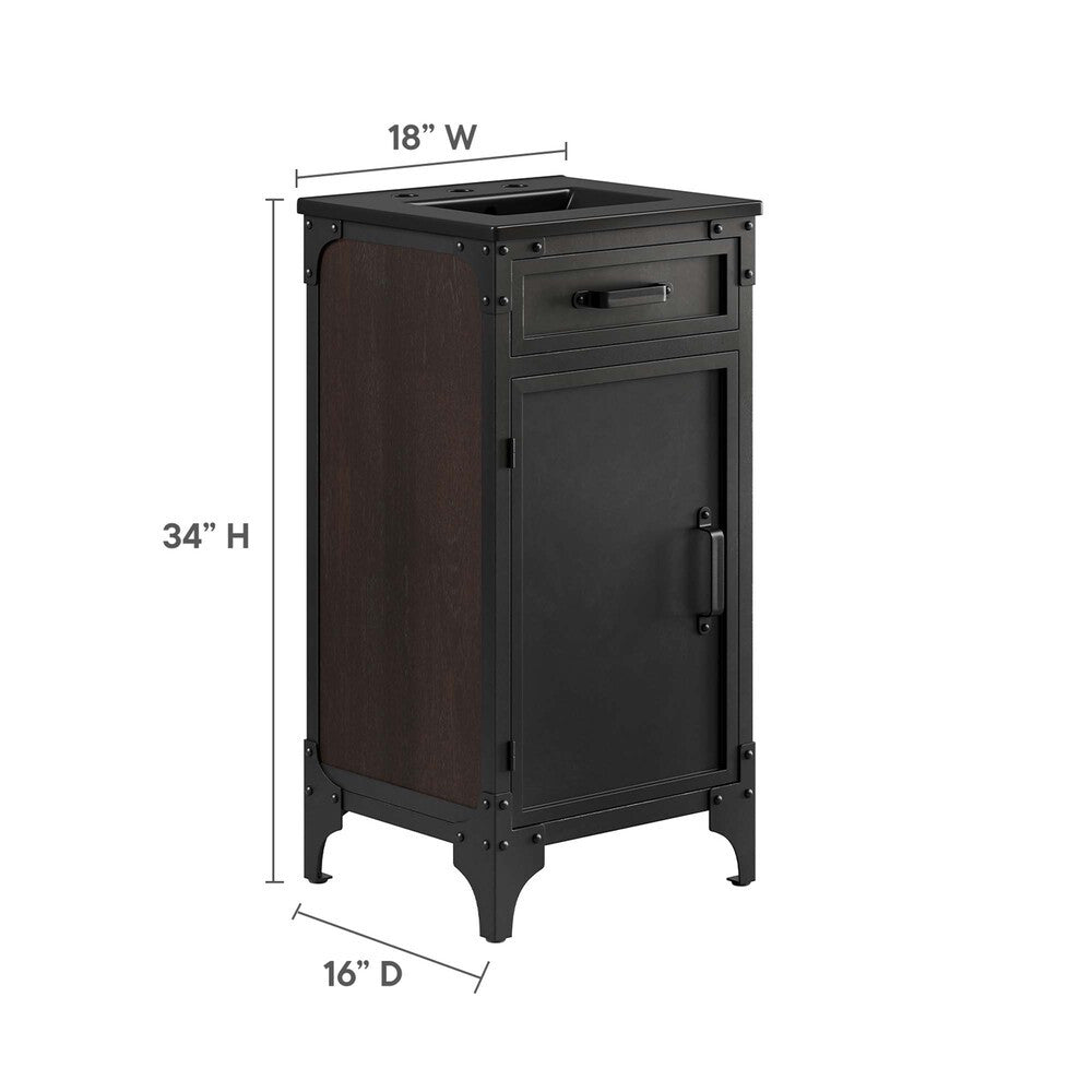 EEI-6412-BLK-BLK Steamforge 18" Bathroom Vanity by Modway