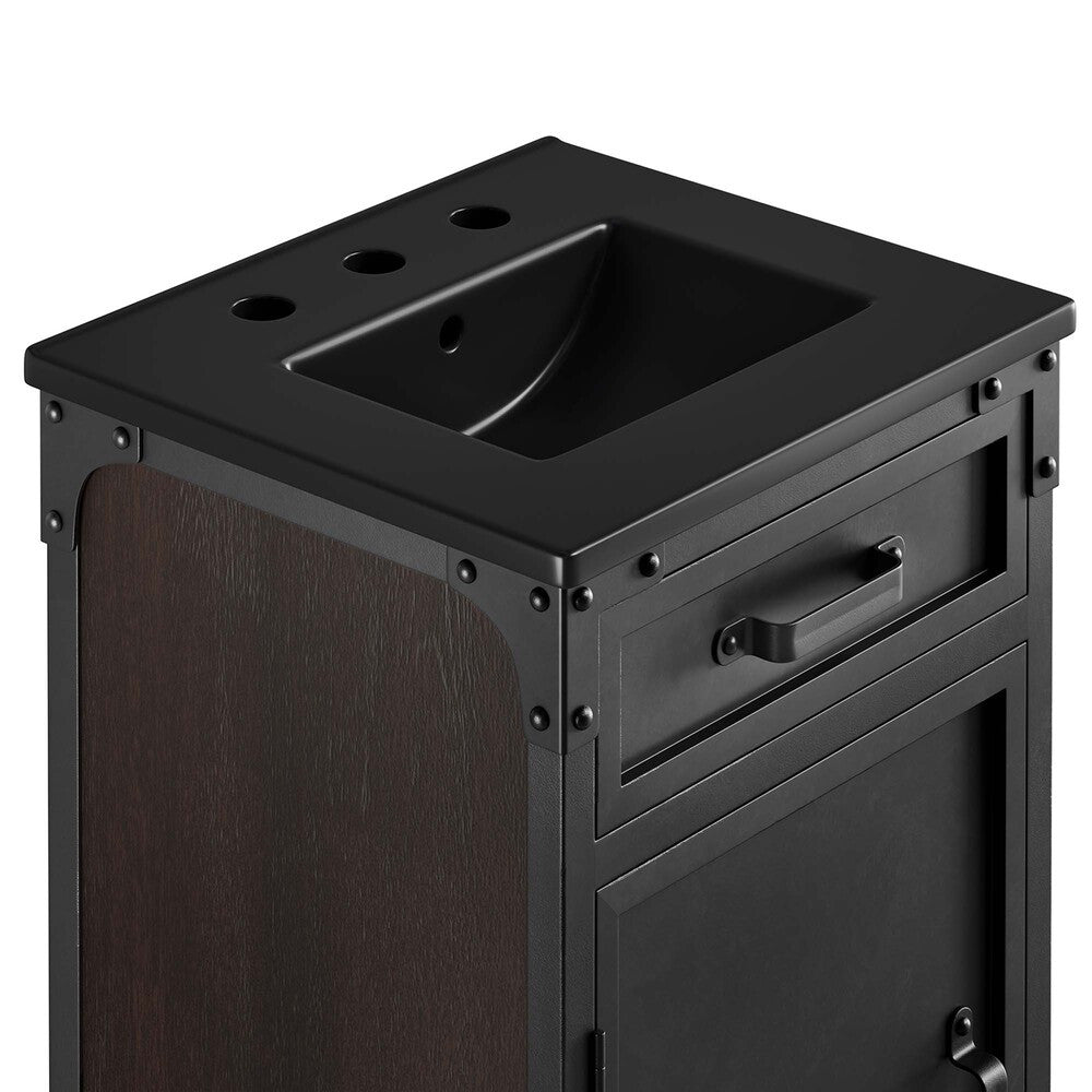 EEI-6412-BLK-BLK Steamforge 18" Bathroom Vanity by Modway