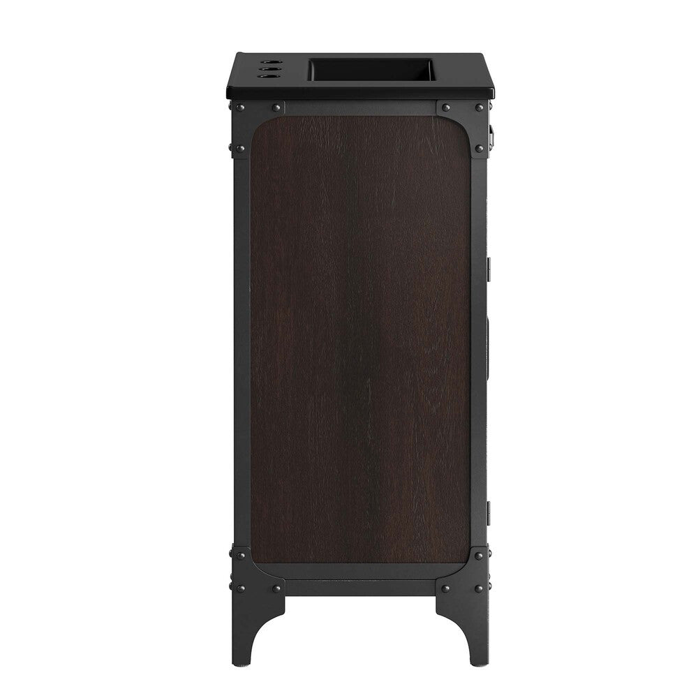 EEI-6412-BLK-BLK Steamforge 18" Bathroom Vanity by Modway