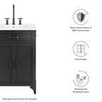 EEI-6127-BLK-WAL Steamforge 24" Bathroom Vanity Cabinet (Sink Basin Not Included) by Modway
