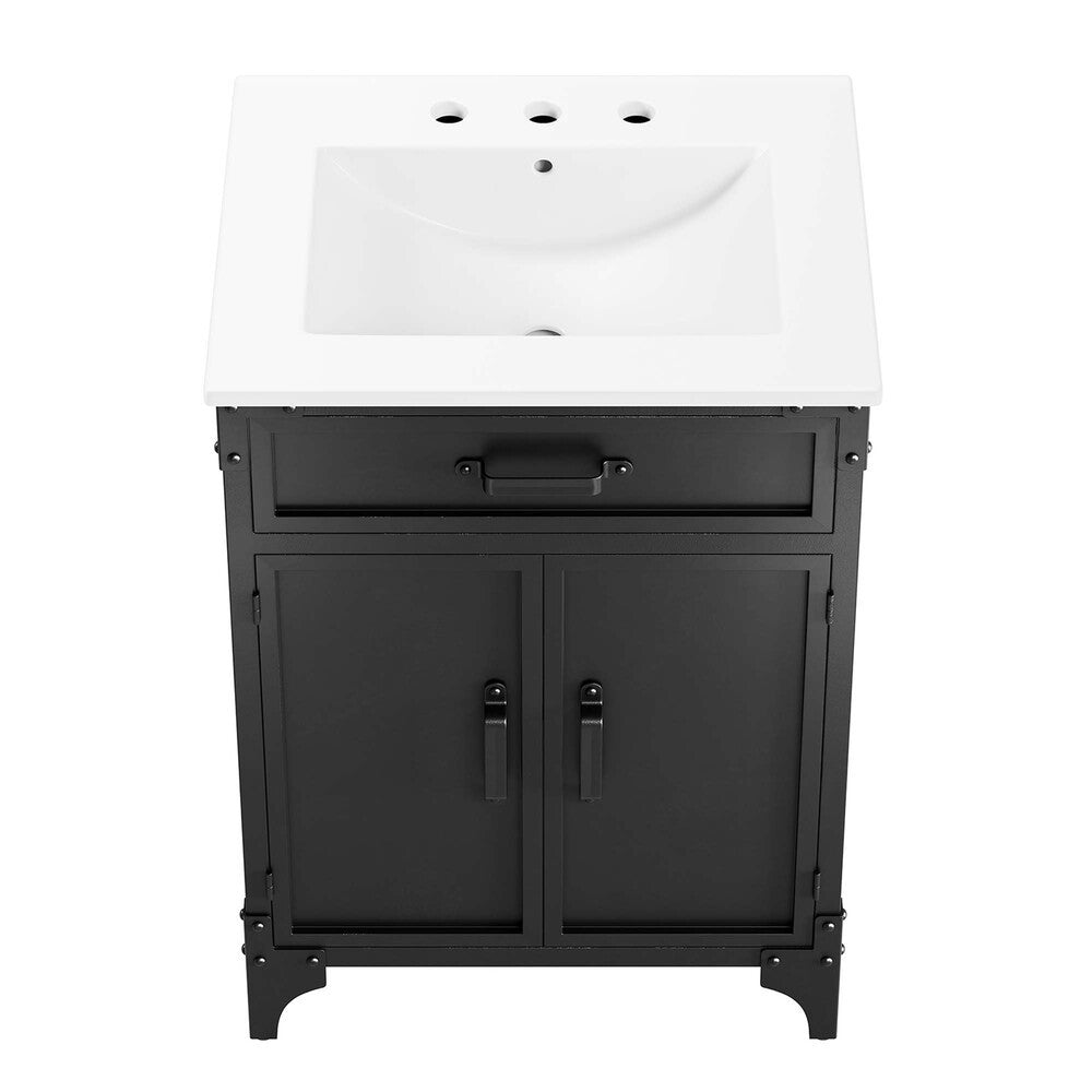 EEI-6413-WHI-BLK Steamforge 24" Bathroom Vanity by Modway