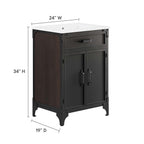 EEI-6413-WHI-BLK Steamforge 24" Bathroom Vanity by Modway