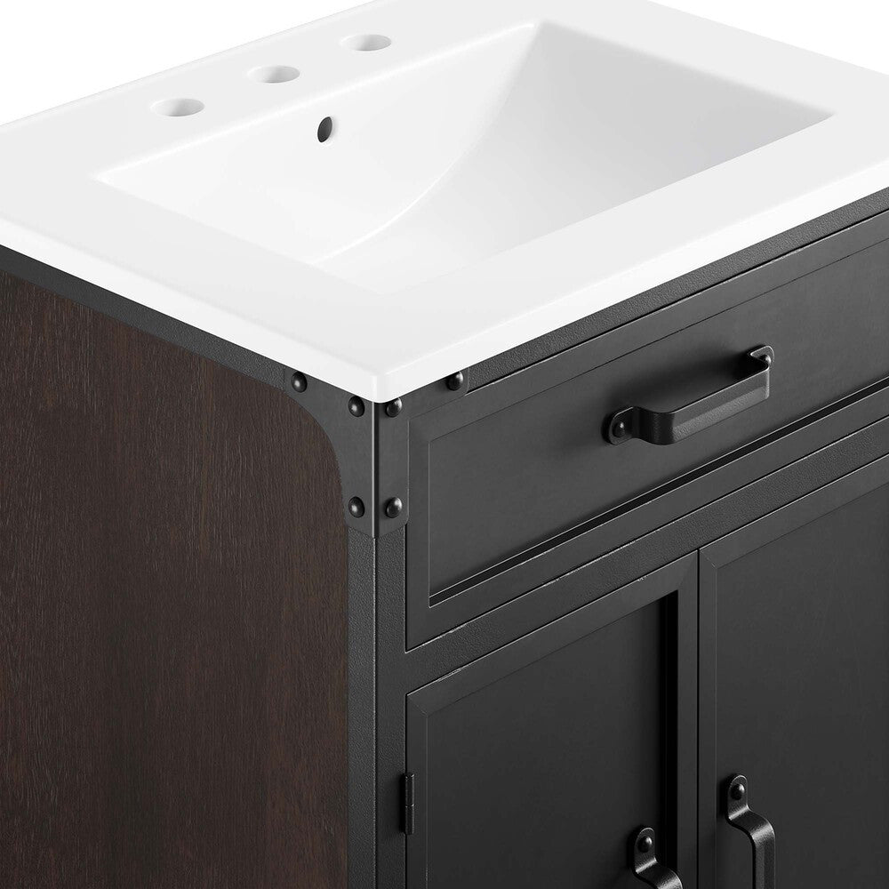 EEI-6413-WHI-BLK Steamforge 24" Bathroom Vanity by Modway