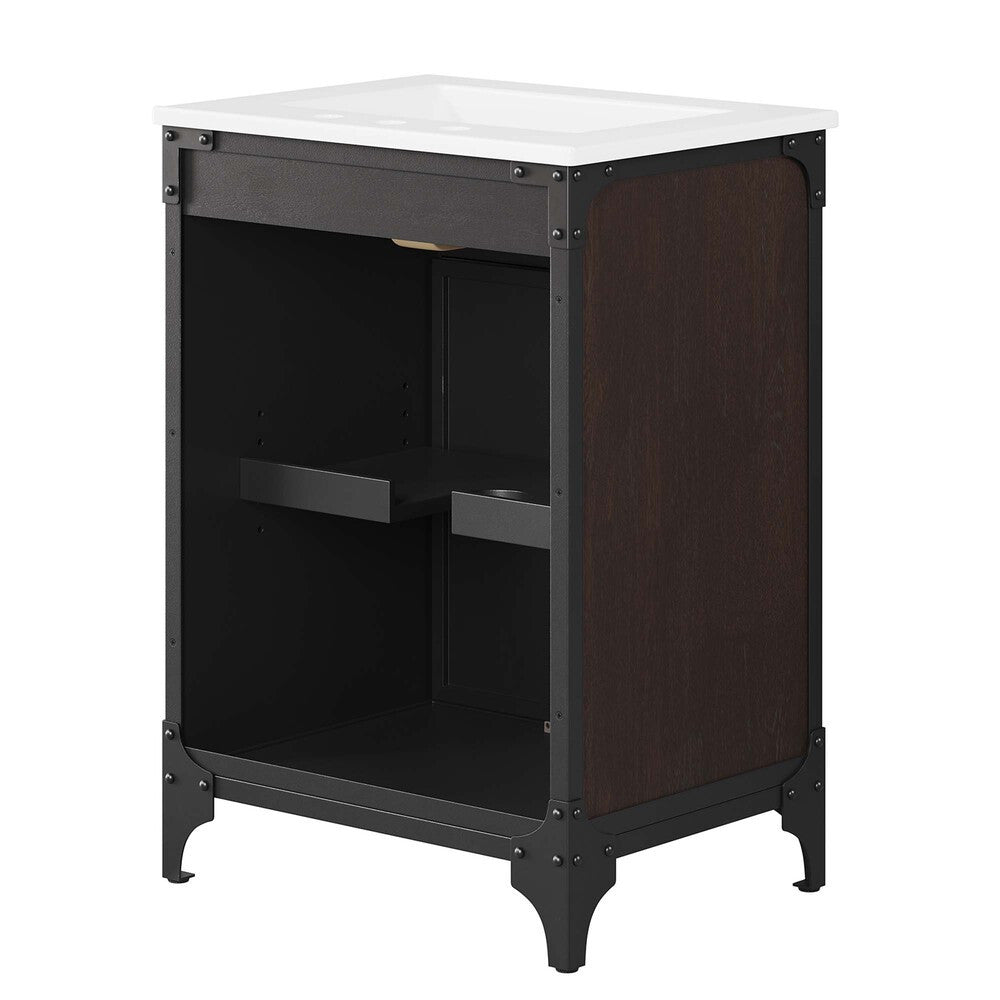 EEI-6413-WHI-BLK Steamforge 24" Bathroom Vanity by Modway