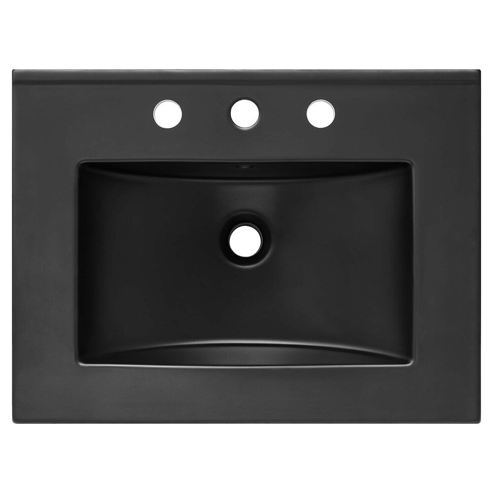 EEI-6414-BLK-BLK Steamforge 24" Bathroom Vanity by Modway