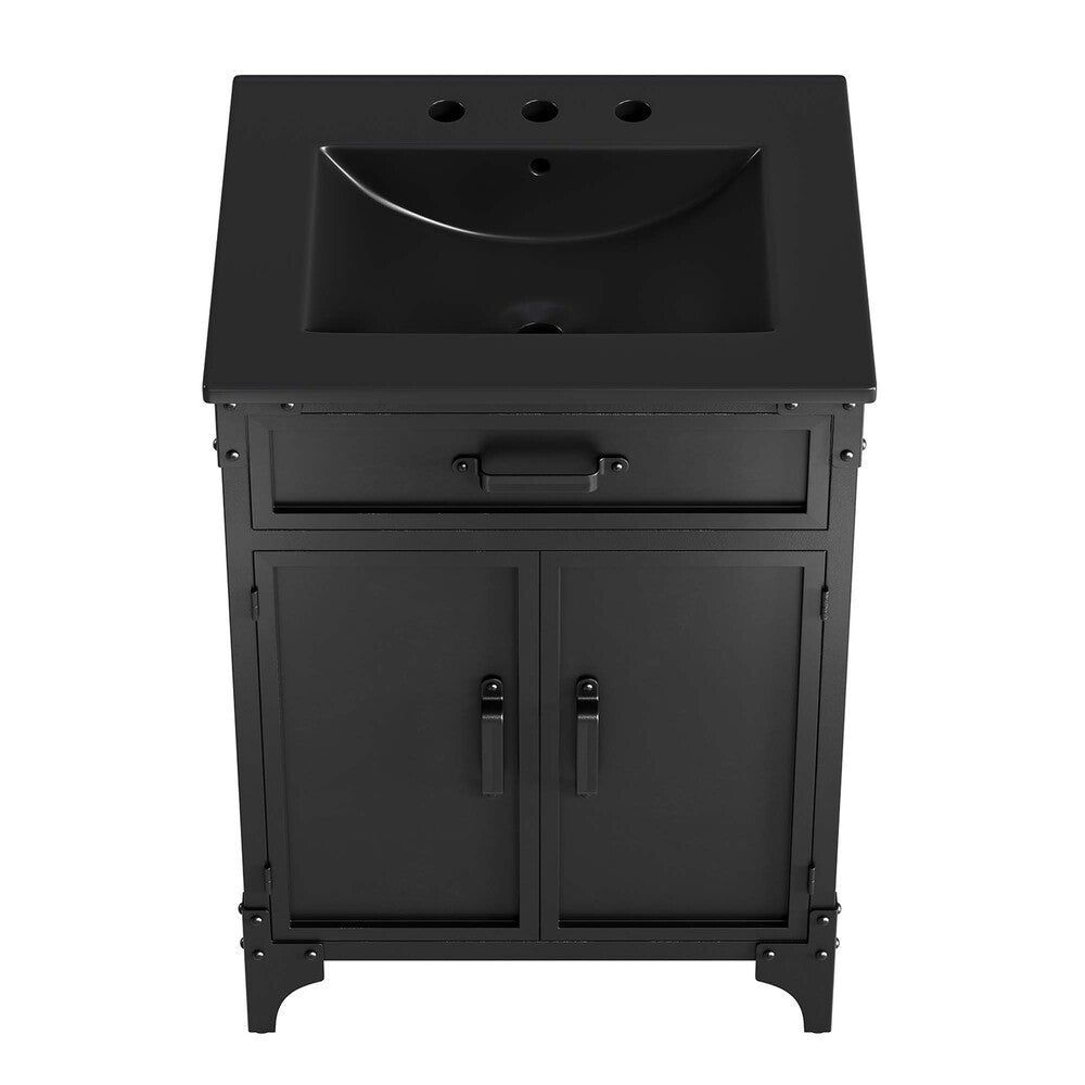 EEI-6414-BLK-BLK Steamforge 24" Bathroom Vanity by Modway