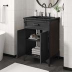 EEI-6414-BLK-BLK Steamforge 24" Bathroom Vanity by Modway