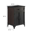 EEI-6414-BLK-BLK Steamforge 24" Bathroom Vanity by Modway