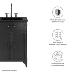 EEI-6414-BLK-BLK Steamforge 24" Bathroom Vanity by Modway