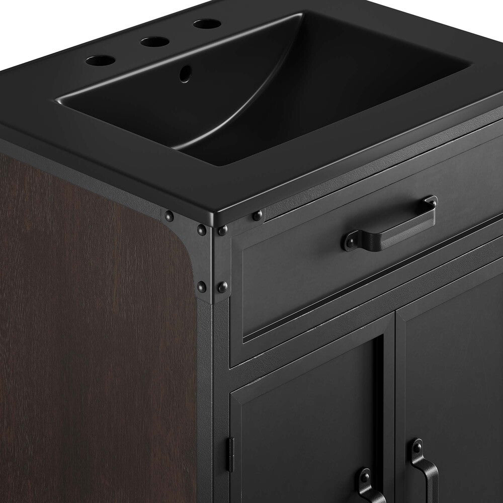 EEI-6414-BLK-BLK Steamforge 24" Bathroom Vanity by Modway