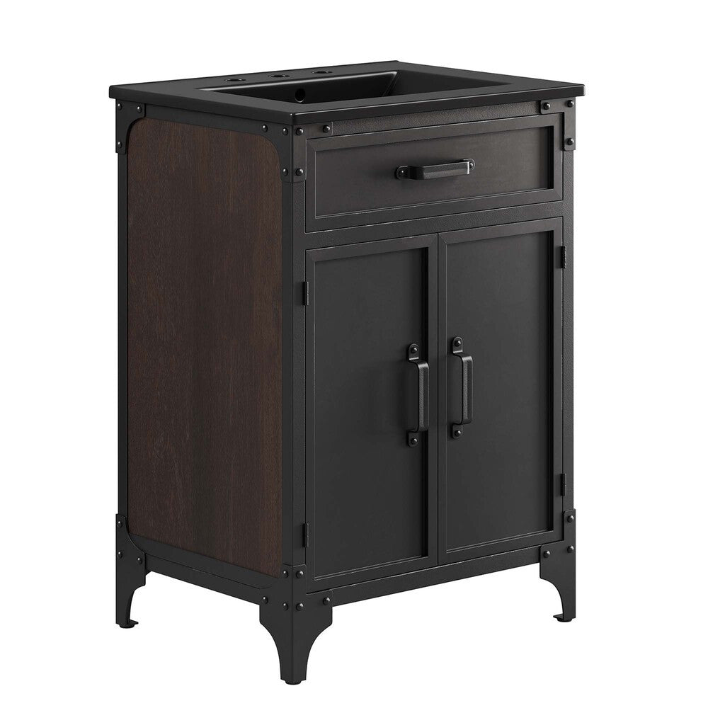 EEI-6414-BLK-BLK Steamforge 24" Bathroom Vanity by Modway