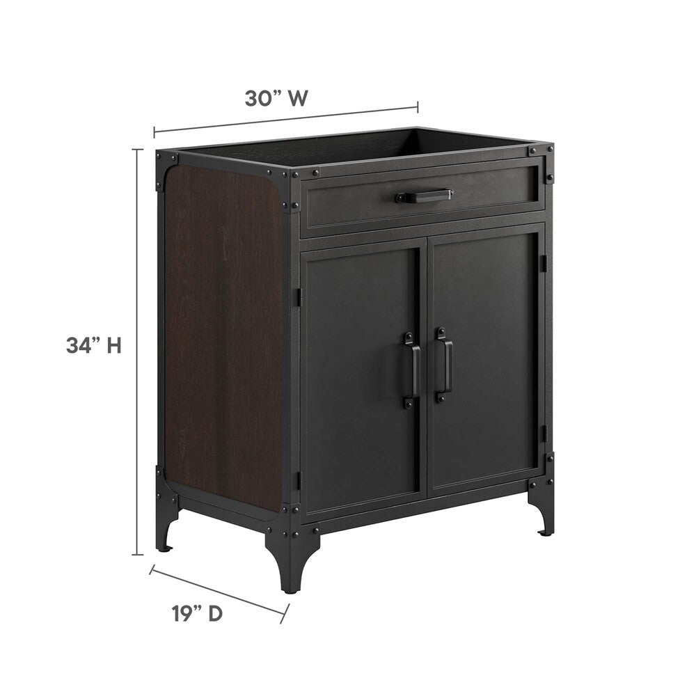 EEI-6128-BLK-WAL Steamforge 30" Bathroom Vanity Cabinet (Sink Basin Not Included) by Modway