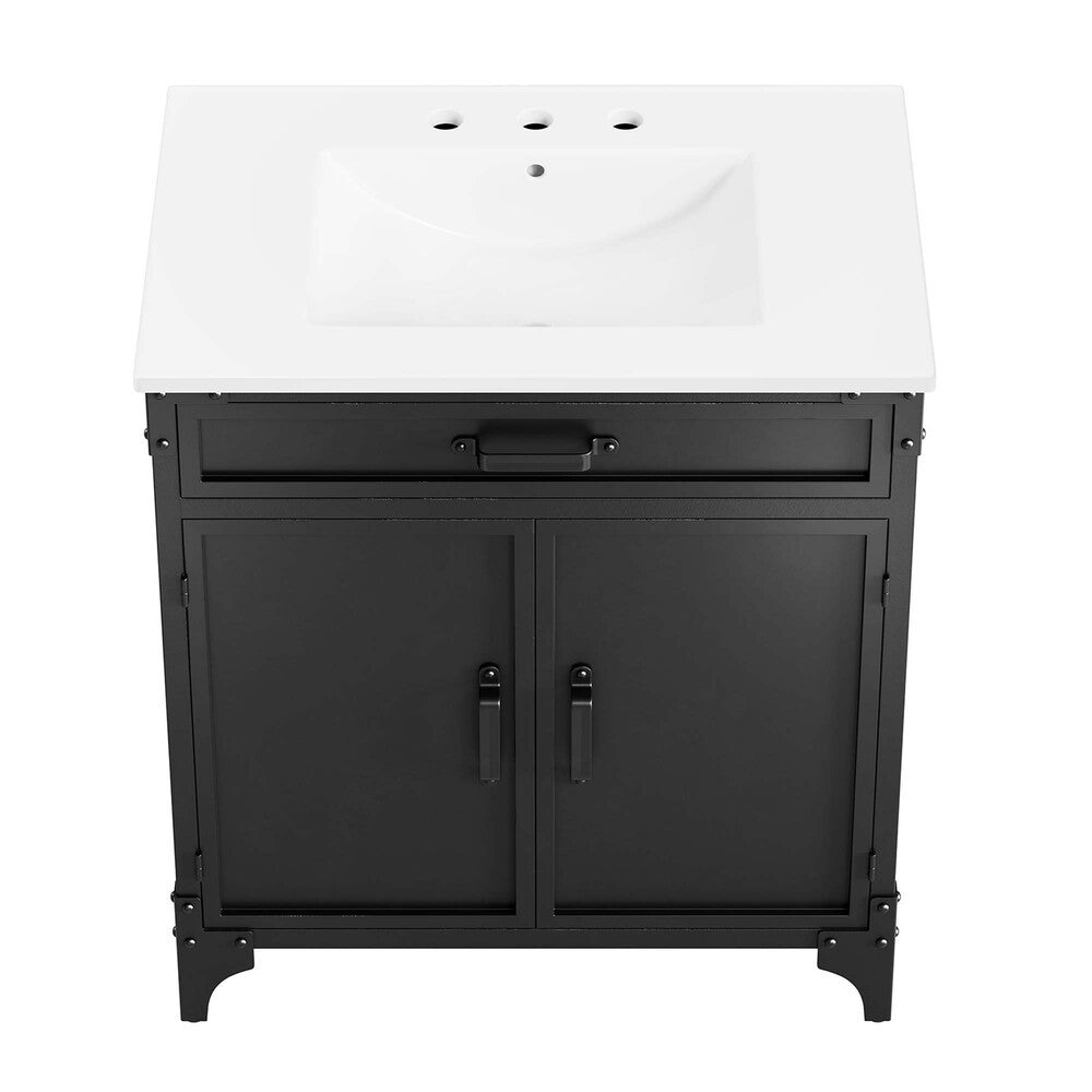 EEI-6415-WHI-BLK Steamforge 30" Bathroom Vanity by Modway