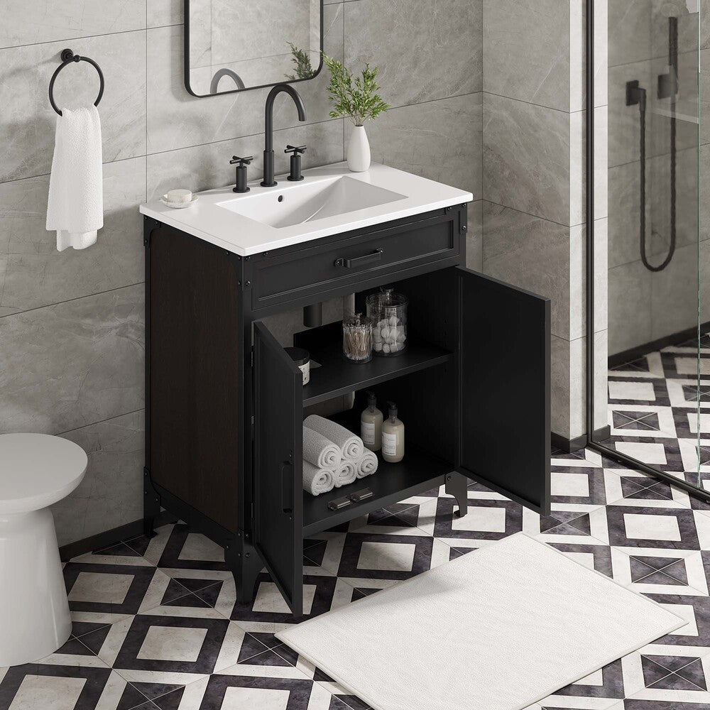 EEI-6415-WHI-BLK Steamforge 30" Bathroom Vanity by Modway