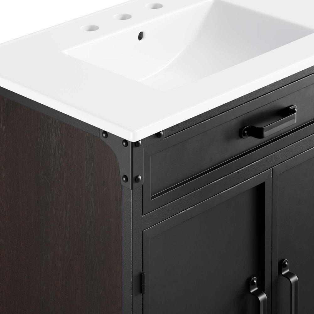 EEI-6415-WHI-BLK Steamforge 30" Bathroom Vanity by Modway