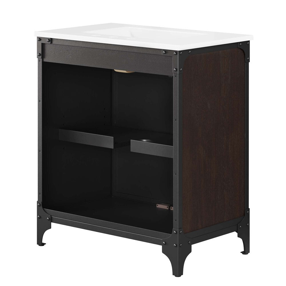 EEI-6415-WHI-BLK Steamforge 30" Bathroom Vanity by Modway
