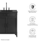 EEI-6416-BLK-BLK Steamforge 30" Bathroom Vanity by Modway