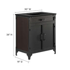 EEI-6416-BLK-BLK Steamforge 30" Bathroom Vanity by Modway