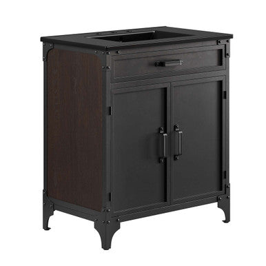 Modway EEI-6416-BLK-BLK Steamforge 30" Bathroom Vanity Black Black