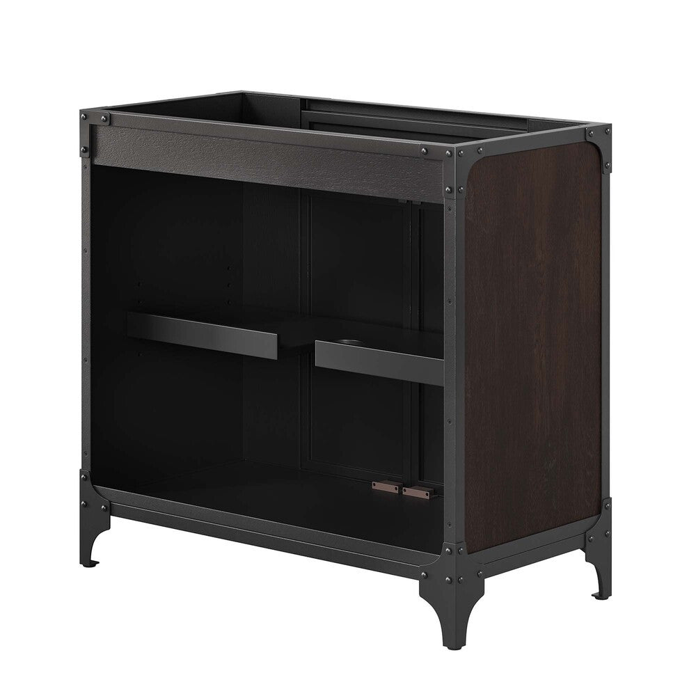 EEI-6129-BLK-WAL Steamforge 36" Bathroom Vanity Cabinet (Sink Basin Not Included) by Modway