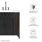 EEI-6417-WHI-BLK Steamforge 36" Bathroom Vanity by Modway