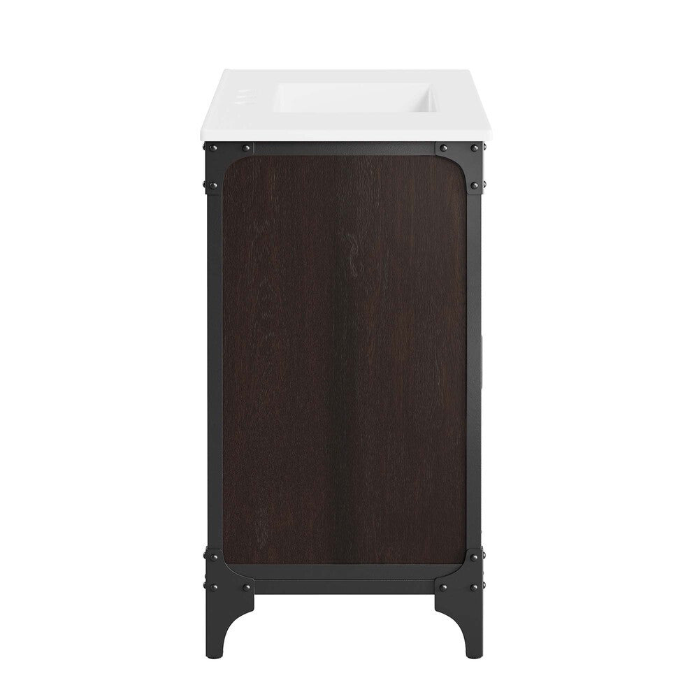 EEI-6417-WHI-BLK Steamforge 36" Bathroom Vanity by Modway