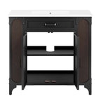 EEI-6417-WHI-BLK Steamforge 36" Bathroom Vanity by Modway