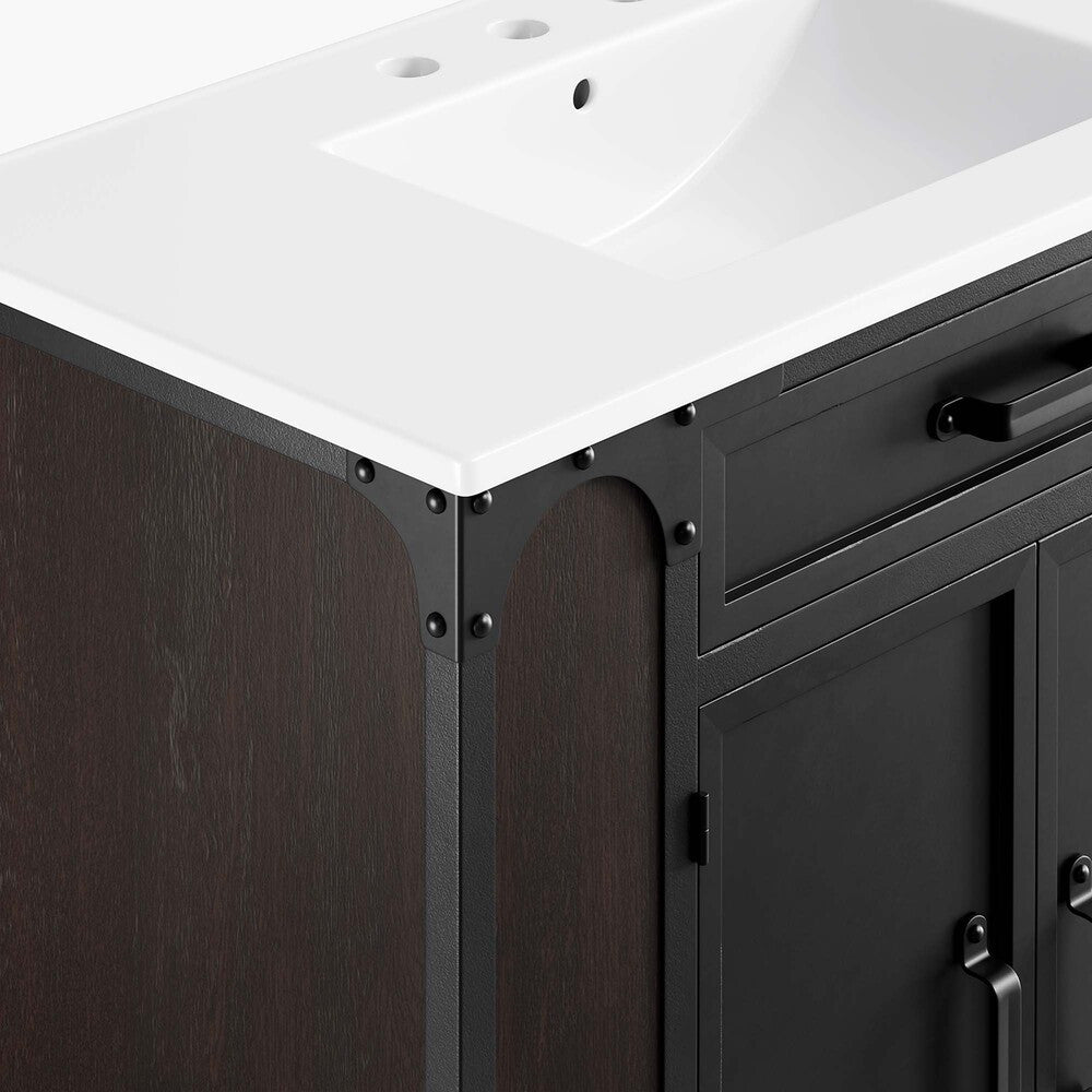 EEI-6417-WHI-BLK Steamforge 36" Bathroom Vanity by Modway