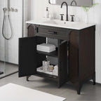 EEI-6417-WHI-BLK Steamforge 36" Bathroom Vanity by Modway