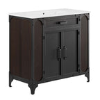 EEI-6417-WHI-BLK Steamforge 36" Bathroom Vanity by Modway