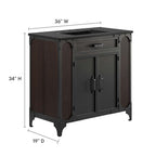 EEI-6418-BLK-BLK Steamforge 36" Bathroom Vanity by Modway