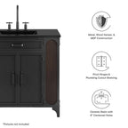 EEI-6418-BLK-BLK Steamforge 36" Bathroom Vanity by Modway