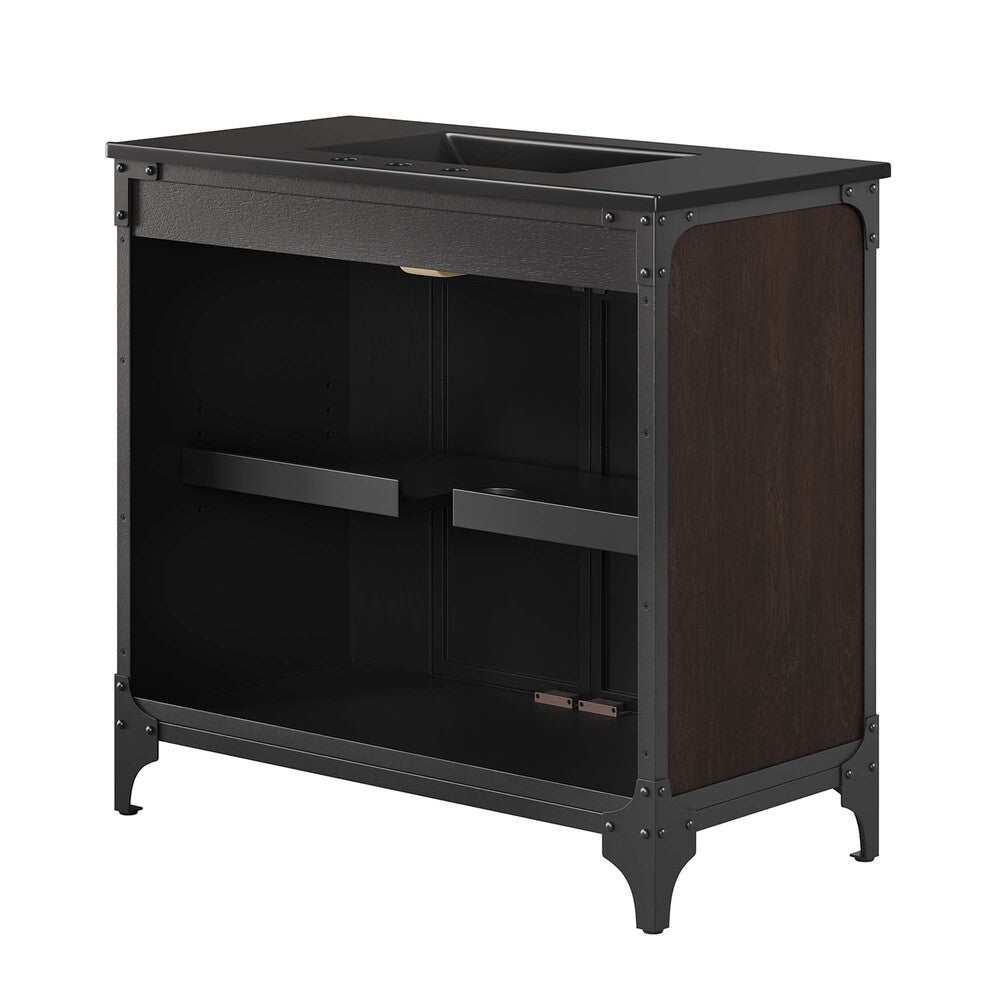 EEI-6418-BLK-BLK Steamforge 36" Bathroom Vanity by Modway
