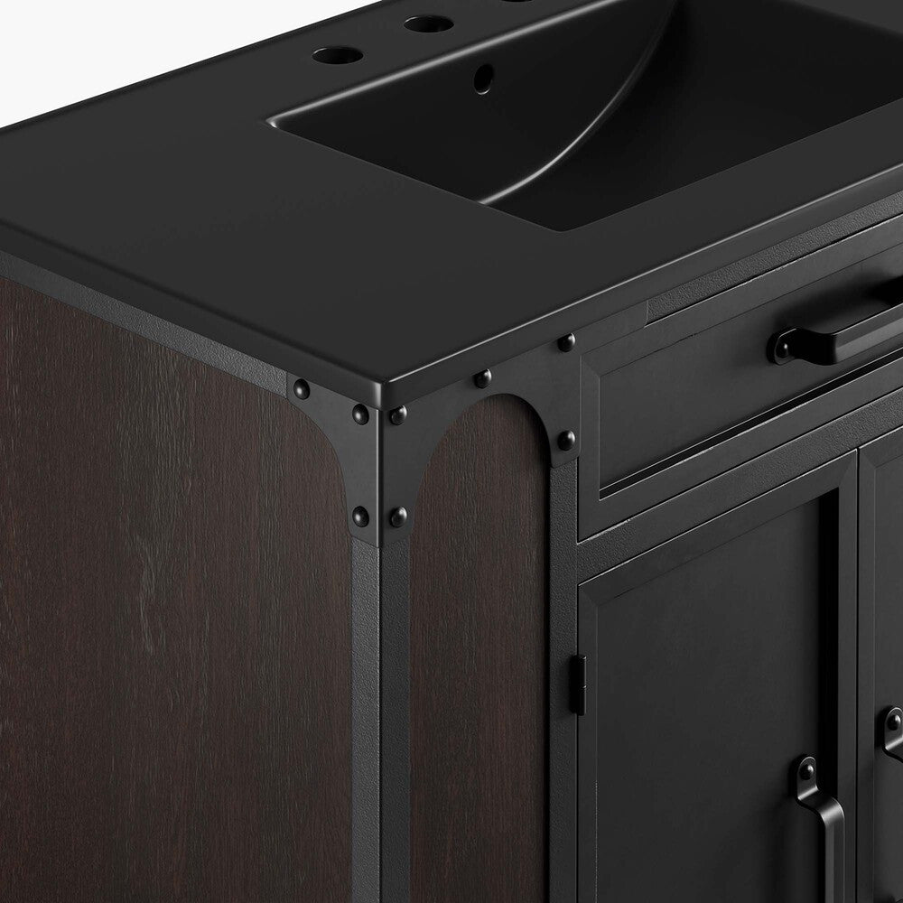 EEI-6418-BLK-BLK Steamforge 36" Bathroom Vanity by Modway