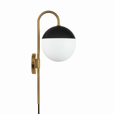 Modway EEI-5654-OPA-SBR Stellar 1-Light Wall Sconce Opal Satin Brass