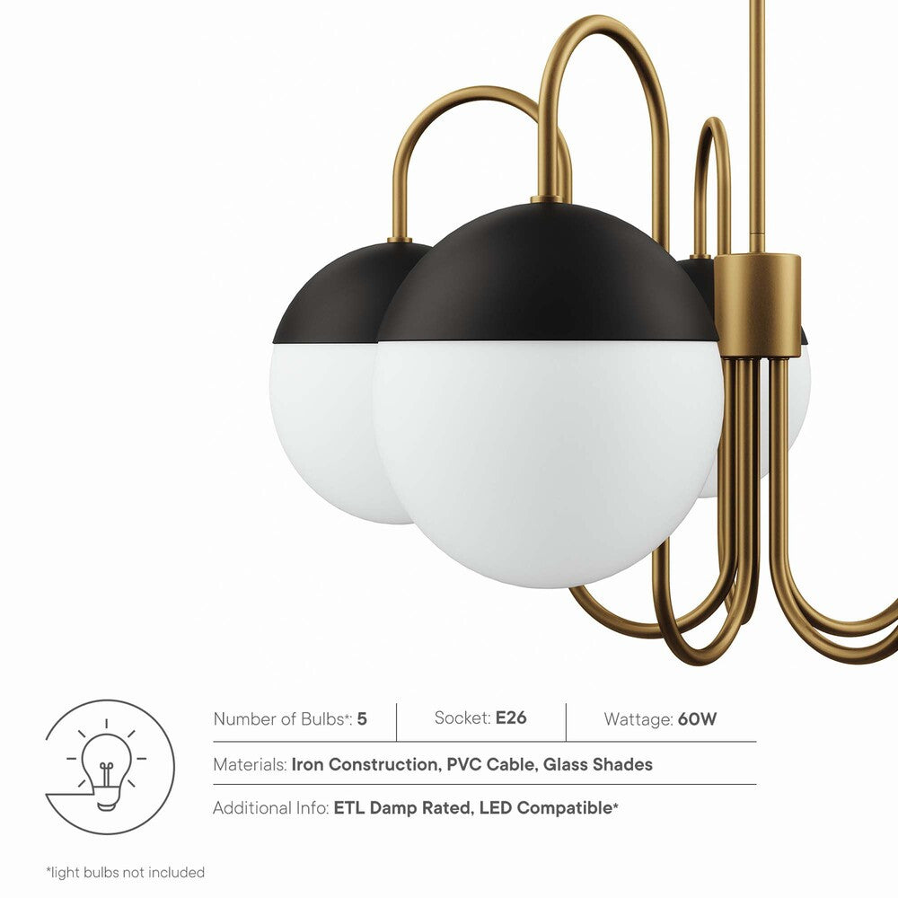 EEI-5658-OPA-SBR Stellar 5-Light Chandelier by Modway
