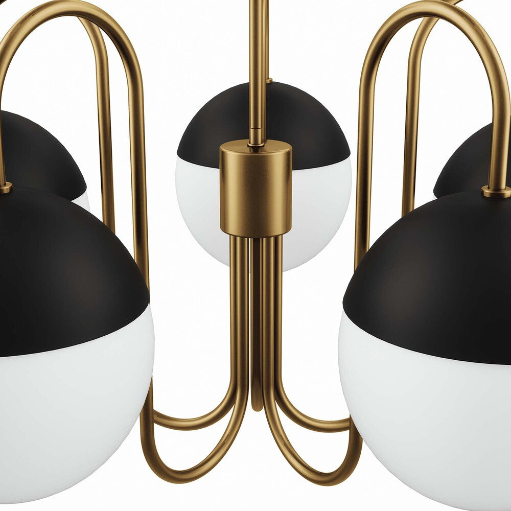EEI-5658-OPA-SBR Stellar 5-Light Chandelier by Modway