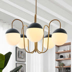 EEI-5658-OPA-SBR Stellar 5-Light Chandelier by Modway