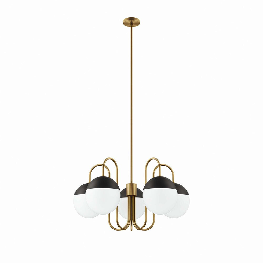 EEI-5658-OPA-SBR Stellar 5-Light Chandelier by Modway