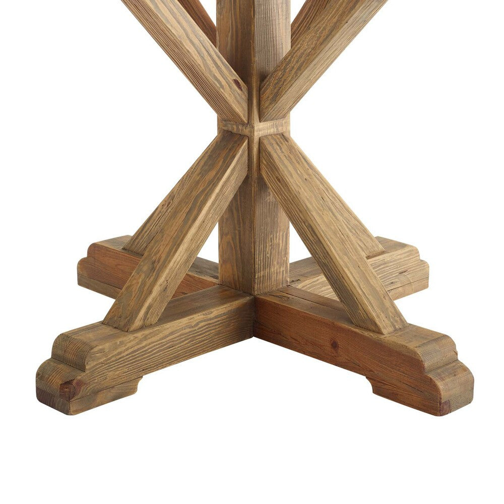 EEI-3492-BRN Stitch 47" Round Pine Wood Dining Table by Modway