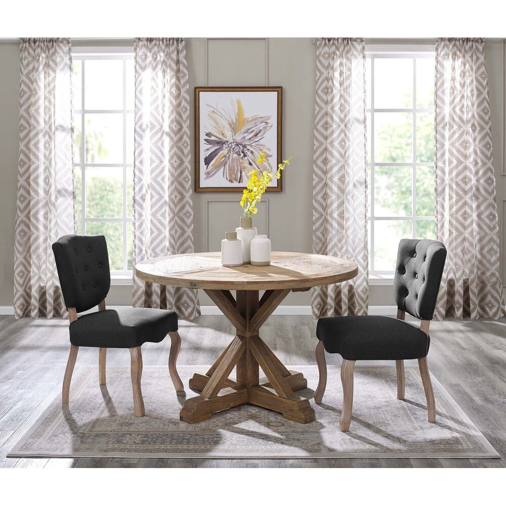EEI-3492-BRN Stitch 47" Round Pine Wood Dining Table by Modway