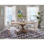 EEI-3496-BRN Stitch 71" Round Pine Wood Dining Table by Modway