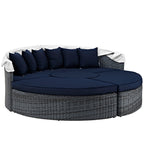 EEI-1997-GRY-NAV-SET Summon Canopy Outdoor Patio Sunbrella&reg; Daybed by Modway