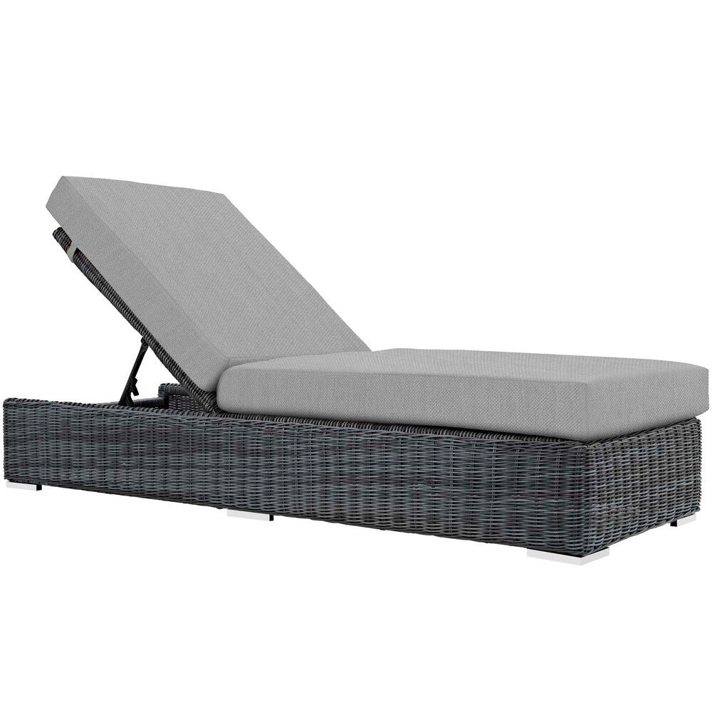 EEI-1876-GRY-GRY Summon Outdoor Patio Sunbrella&reg; Chaise Lounge by Modway