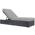 Modway EEI-1876-GRY-GRY Summon Outdoor Patio Sunbrella&reg; Chaise Lounge Canvas Gray